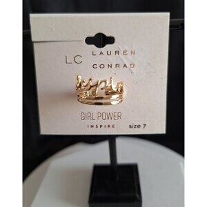 Lauren Conrad Girl Power "Inspire" Gold-tone Ring Size 7